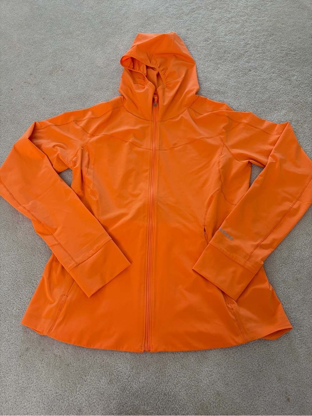 lululemon athletica Bright Orange Hooded Zip Utility Jacket